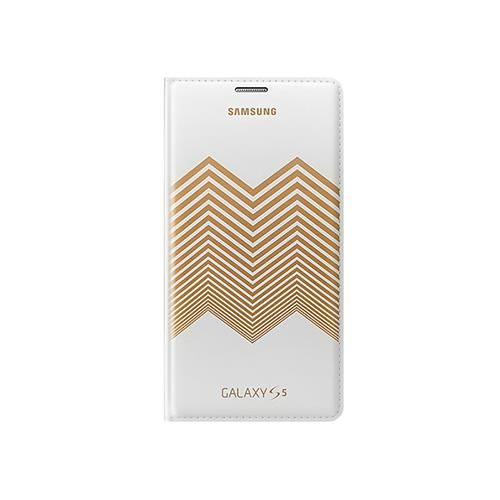 Galaxy S5 ile Uyumlu Nicholas Kırkwood Flip Wallet Kılıf Altın Desenli EF-WG900RLEGWW(Out)