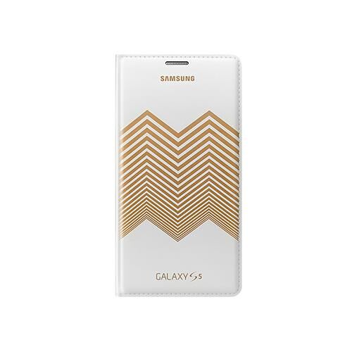 Galaxy S5 ile Uyumlu Nicholas Kırkwood Flip Wallet Kılıf Altın Desenli EF-WG900RLEGWW(Out)