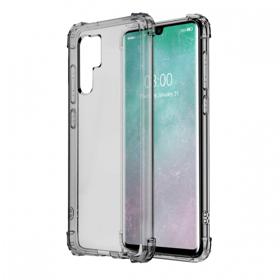 Blogy P30 Pro ile Uyumlu Crystal Fit Kılıf Smoke Black