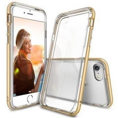 Ringke Frame iPhone 7 ile Uyumlu Çerçeveli Bumper Kılıf Royal Gold