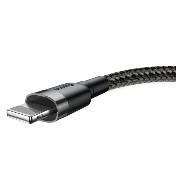 Baseus Cafule Cable 2.4A Lightning Şarj Kablosu Gri Siyah 0.5M CALKLF-AG1