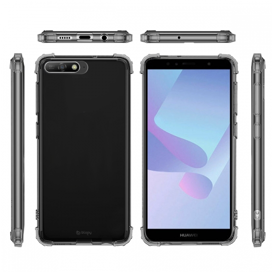 Blogy Y6 2018 ile Uyumlu Crystal Fit Kılıf Smoke Black