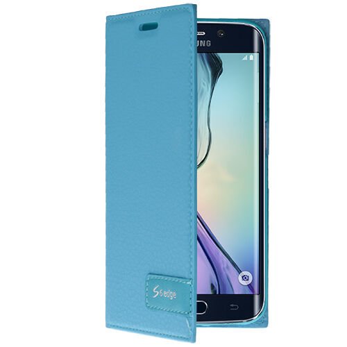 Galaxy S6 Edge ile Uyumlu Kılıf Kapaklı Safir Serisi Mavi