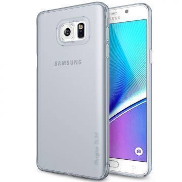 Ringke Slim Frost Galaxy Note 5 ile Uyumlu Kılıf Gray 4 Tarafı Saran Tam Koruma İnce Buzlu Şeffaf