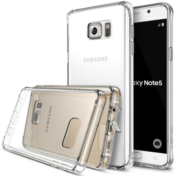 Ringke Fusion Galaxy NOTE 5 ile Uyumlu Kılıf Crsytal Clear TPU Bumper Extra Darbe Emici