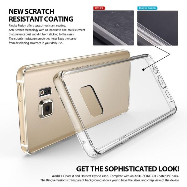 Ringke Fusion Galaxy NOTE 5 ile Uyumlu Kılıf Crsytal Clear TPU Bumper Extra Darbe Emici