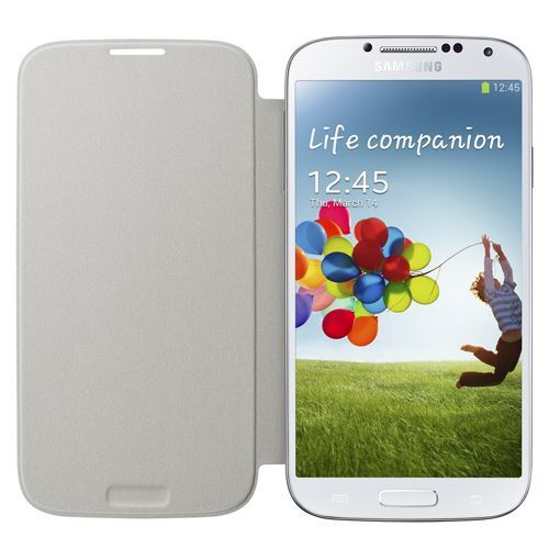 Galaxy S4 i9500 ile Uyumlu Flip Cover Kılıf Beyaz EF-FI950BWEGWW