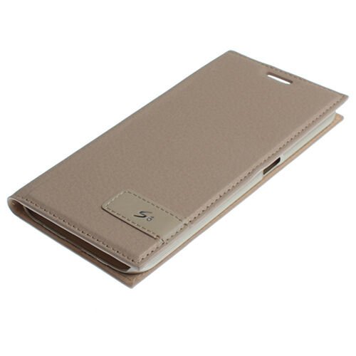 Galaxy S6 ile Uyumlu Kılıf Kapaklı Safir Serisi Altın