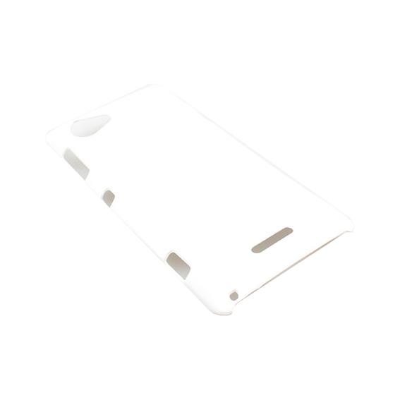 Xperia L ile Uyumlu Sert Kauçuk Kılıf Beyaz