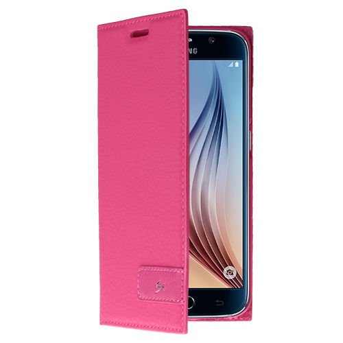 Galaxy S6 ile Uyumlu Kılıf Kapaklı Safir Serisi Pembe