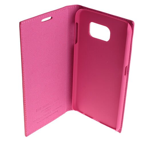 Galaxy S6 ile Uyumlu Kılıf Kapaklı Safir Serisi Pembe