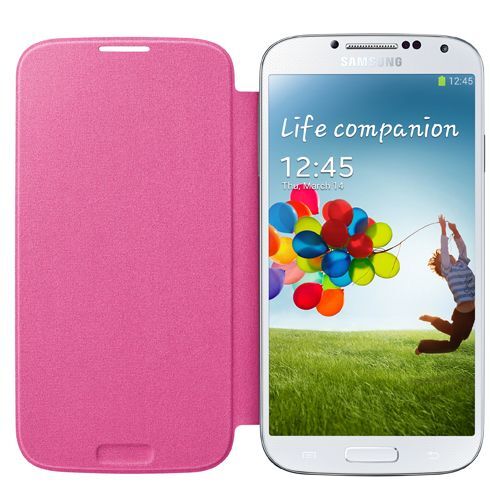 Galaxy S4 i9500 ile Uyumlu Flip Cover Kılıf Pembe EF-FI950BPEGWW