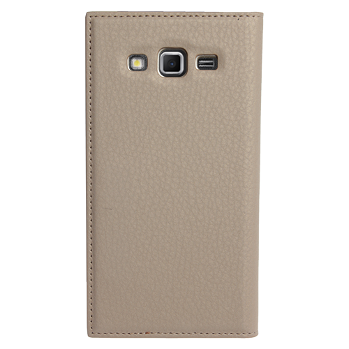 Grand 2 ile Uyumlu Kılıf Pencereli Kapaklı Safir Serisi - Altın