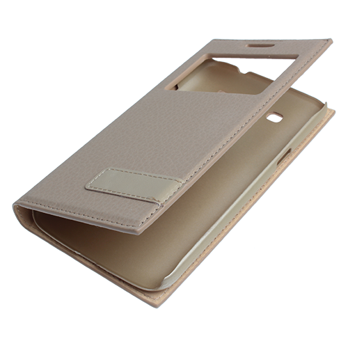 Grand 2 ile Uyumlu Kılıf Pencereli Kapaklı Safir Serisi - Altın