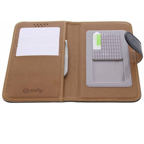 Celly Wally XL Üniversal 4.5'' 5.0'' Telefonlar ile Uyumlu Kapaklı Kılıf Siyah