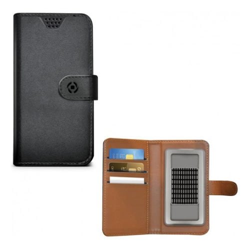 Celly Wally XL Üniversal 4.5'' 5.0'' Telefonlar ile Uyumlu Kapaklı Kılıf Siyah
