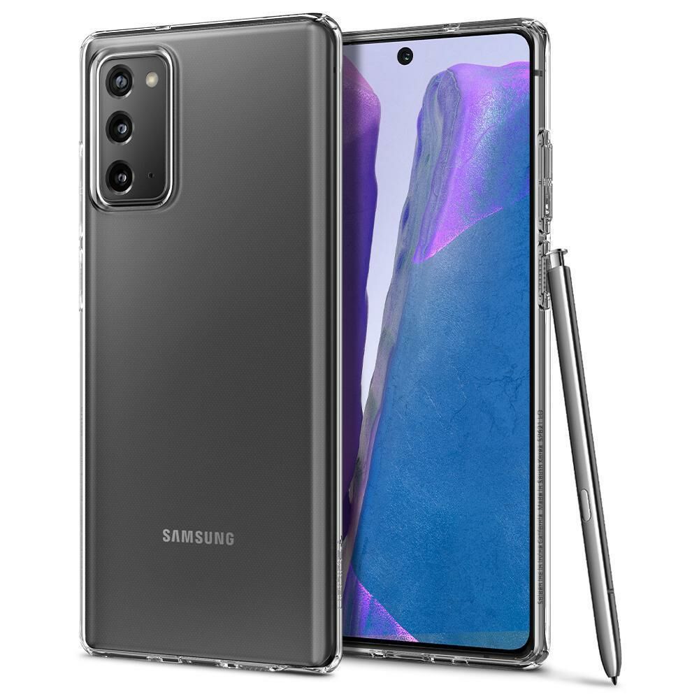 Spigen Galaxy Note 20 ile Uyumlu Kılıf Liquid Crystal 4 Tarafı Tam Koruma Crystal Clear