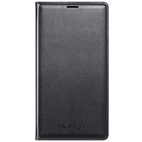 Galaxy S5 G900 ile Uyumlu Flip Wallet Kartlıklı Kılıf EF-WG900BBEGWW Siyah