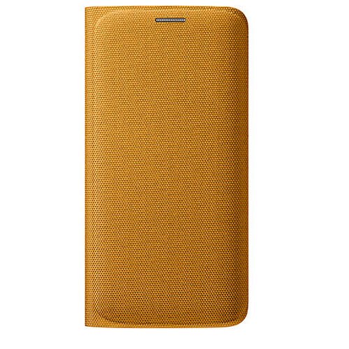 Galaxy S6 Edge ile Uyumlu Flip Wallet (Tekstil) Sarı EF-WG925BYEGWW