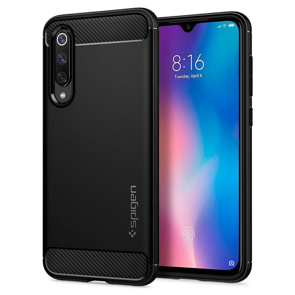 Spigen Mi 9 SE ile Uyumlu Kılıf Rugged Armor Matte Black