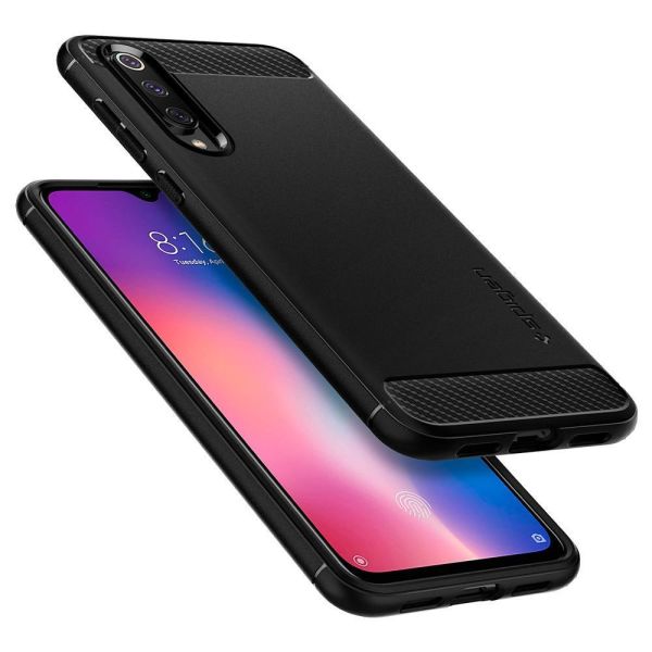 Spigen Mi 9 SE ile Uyumlu Kılıf Rugged Armor Matte Black