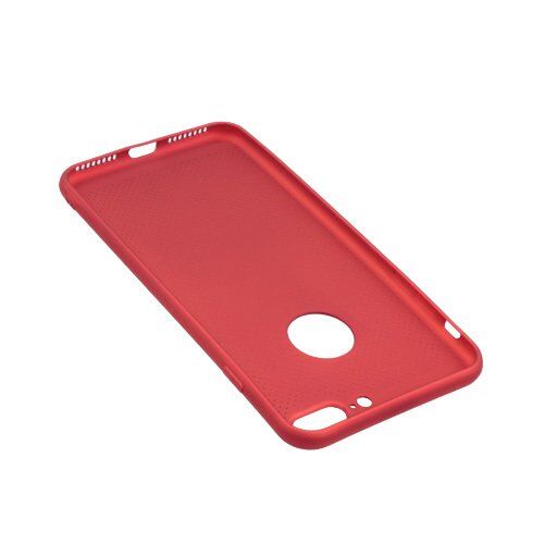 iPhone 7 Plus ile Uyumlu Rubber Delikli Silikon Kılıf Kırmızı