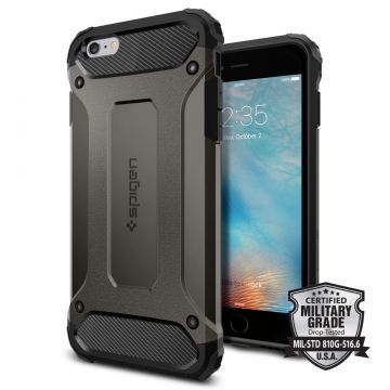 Spigen iPhone 6 Plus/6s Plus ile Uyumlu Kılıf Tough Armor Tech Gun Metal