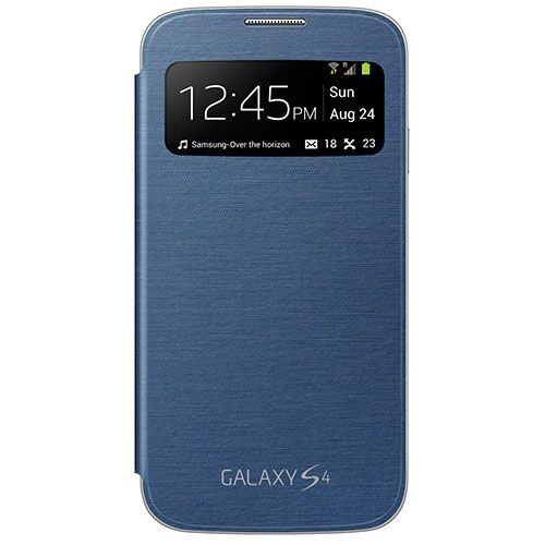 Galaxy S4 i9500 ile Uyumlu S View Cover Kılıf Koyu Mavi EF-CI950BLEGWW