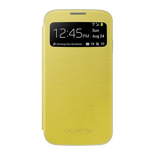 Galaxy S4 i9500 ile Uyumlu S View Cover Kılıf Sarı EF-CI950BYEGWW