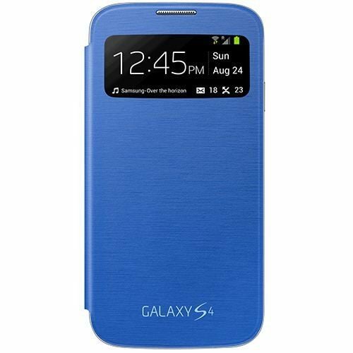 Galaxy S4 i9500 ile Uyumlu S View Cover Kılıf Mavi EF-CI950BCEGWW