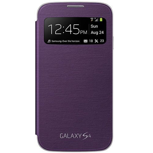 Galaxy S4 i9500 ile Uyumlu S View Cover Kılıf Mor EF-CI950BVEGWW