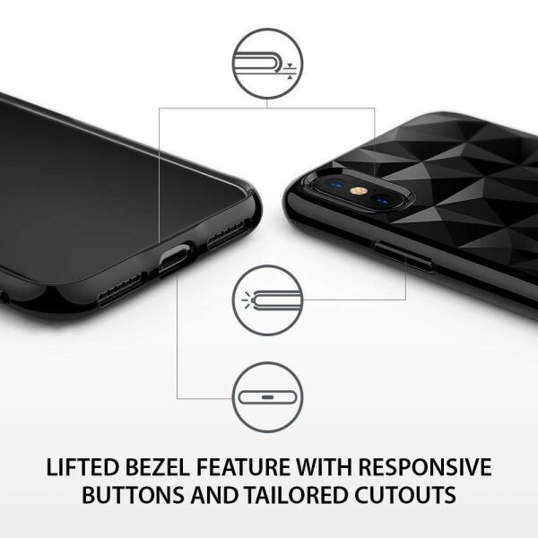 Ringke Air Prism 3D Elmas Yansıması iPhone XS ile Uyumlu KIlıf Ink Black
