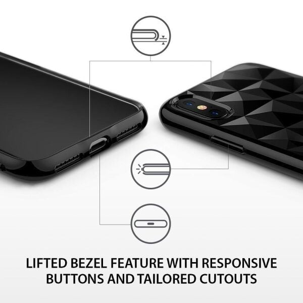 Ringke Air Prism 3D Elmas Yansıması iPhone XS ile Uyumlu KIlıf Ink Black