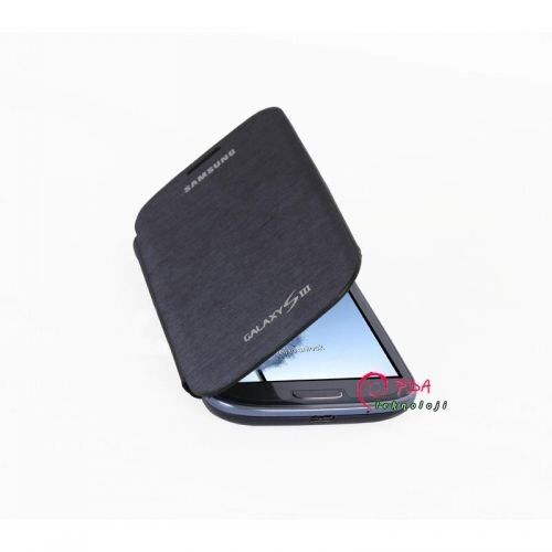 Galaxy S3 i9300 ile Uyumlu Flip Cover Kapaklı Kılıf Mavi Renk