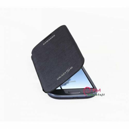 Galaxy S3 i9300 ile Uyumlu Flip Cover Kapaklı Kılıf Mavi Renk