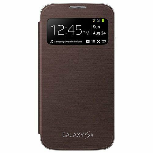 Galaxy S4 i9500 ile Uyumlu S View Cover Kılıf Kahve EF-CI950BAEGWW