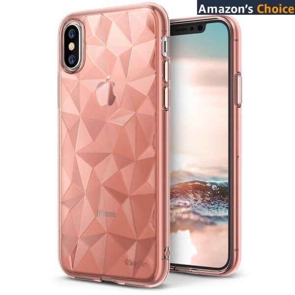 Ringke Air Prism 3D Elmas Yansıması iPhone XS ile Uyumlu KIlıf Rose Gold