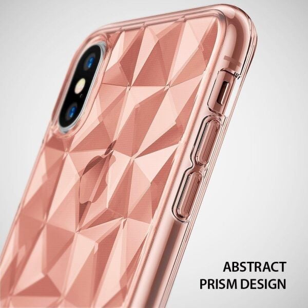 Ringke Air Prism 3D Elmas Yansıması iPhone XS ile Uyumlu KIlıf Rose Gold