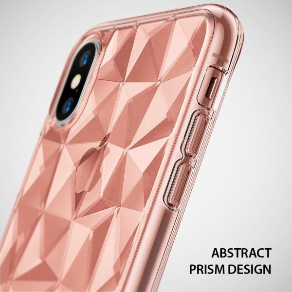Ringke Air Prism 3D Elmas Yansıması iPhone XS ile Uyumlu KIlıf Rose Gold