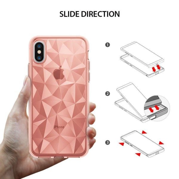 Ringke Air Prism 3D Elmas Yansıması iPhone XS ile Uyumlu KIlıf Rose Gold