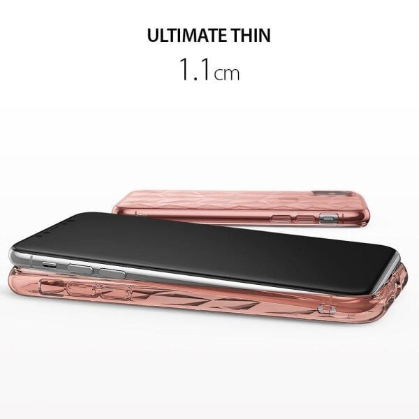 Ringke Air Prism 3D Elmas Yansıması iPhone XS ile Uyumlu KIlıf Rose Gold