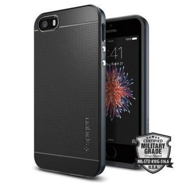 Spigen iPhone 5,5s,SE ile Uyumlu Kılıf Neo Hybrid Metal Slate