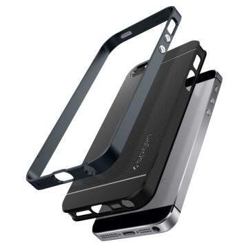 Spigen iPhone 5,5s,SE ile Uyumlu Kılıf Neo Hybrid Metal Slate