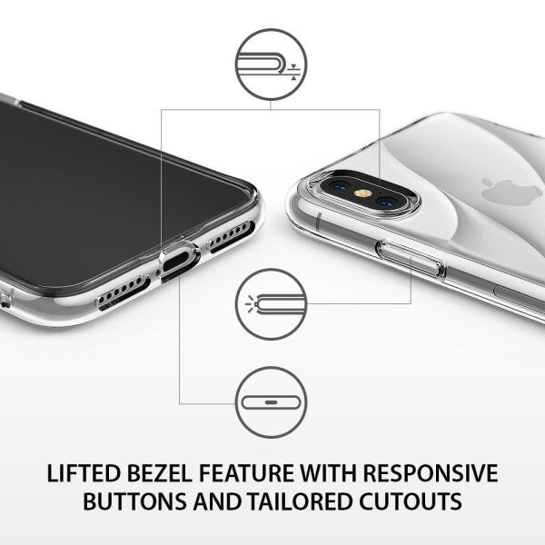 Ringke Flow iPhone XS ile Uyumlu KIlıf Crystal Clear