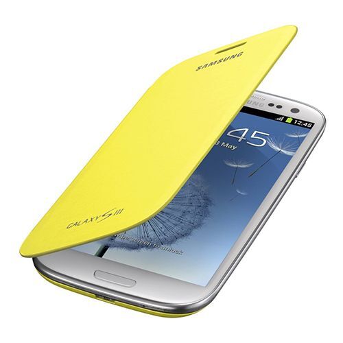 Galaxy S3 i9300 ile Uyumlu Flip Cover Kılıf EFC-1G6FYECSTD Sarı