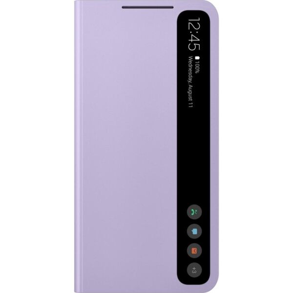 Galaxy S21 FE ile Uyumlu Smart Clear View Kılıf-Mor EF-ZG990CVEGTR
