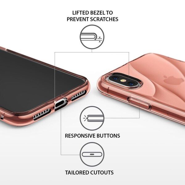 Ringke Flow iPhone XS ile Uyumlu KIlıf Rose Gold
