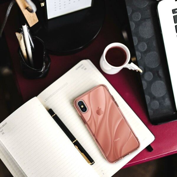 Ringke Flow iPhone XS ile Uyumlu KIlıf Rose Gold
