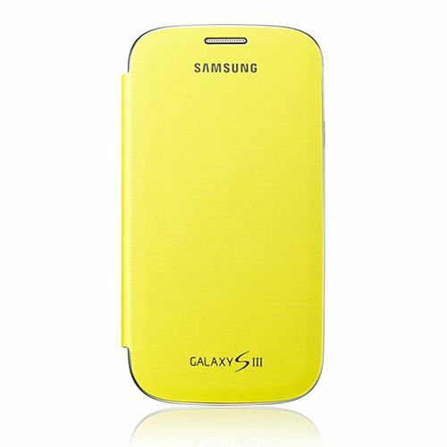 Galaxy S3 i9300 ile Uyumlu Flip Cover Kılıf EFC-1G6FYECSTD Sarı (Out)