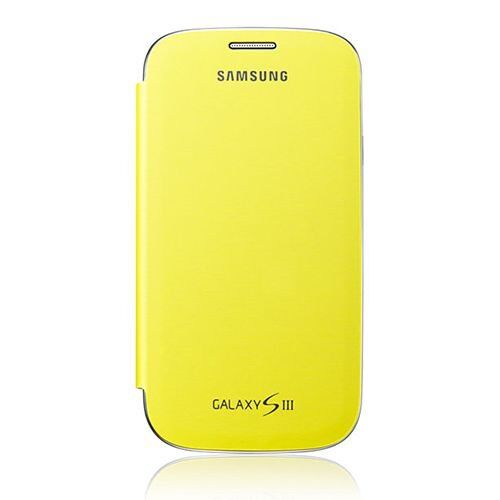 Galaxy S3 i9300 ile Uyumlu Flip Cover Kılıf EFC-1G6FYECSTD Sarı (Out)